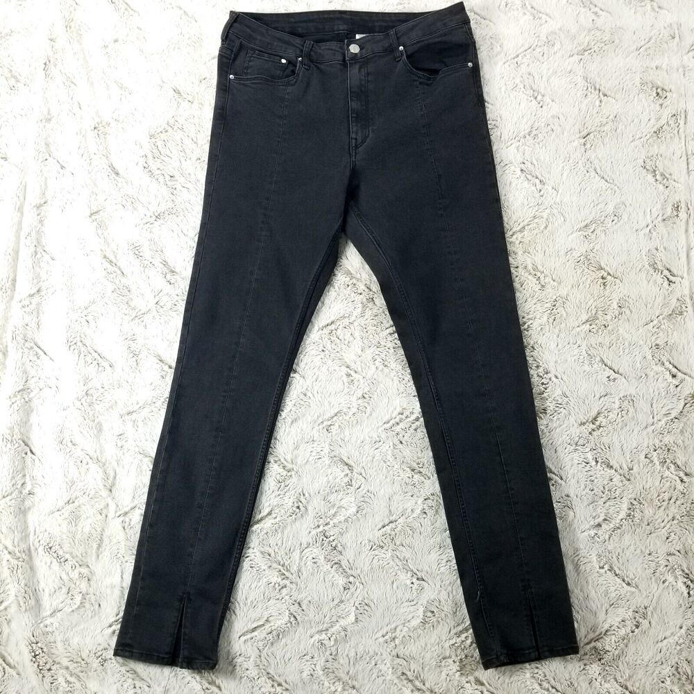 Denim jeans Mens 32×32 Black Skinny Ankle Dark Wash